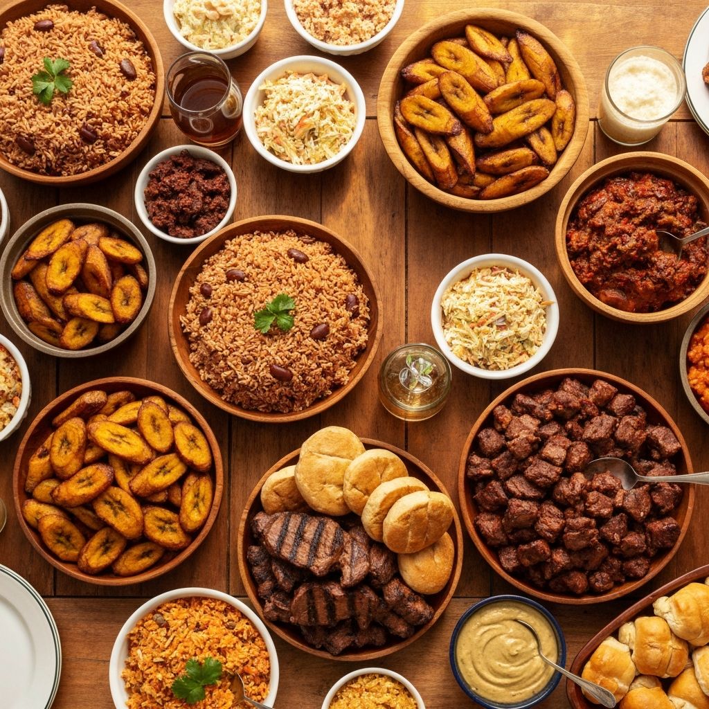 Beautiful Caribbean buffet spread