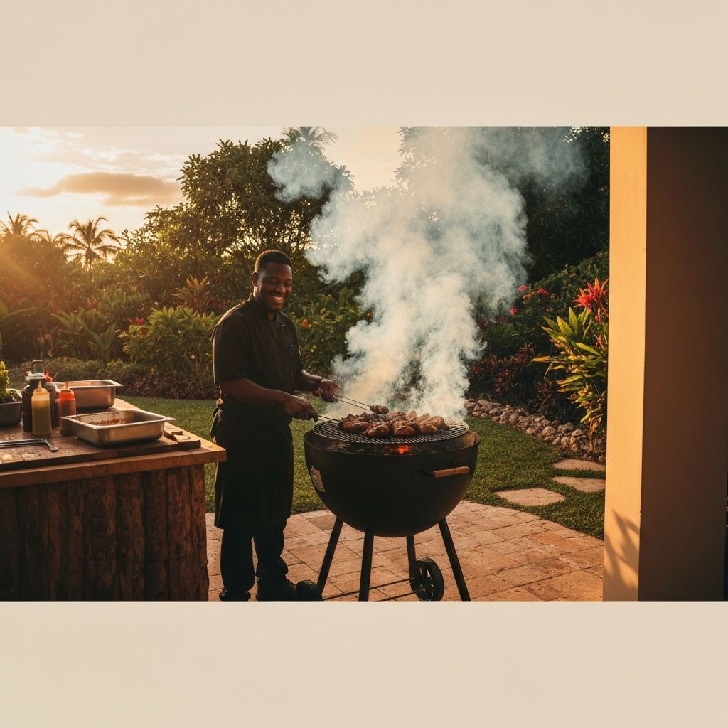 Authentic Caribbean jerk grill